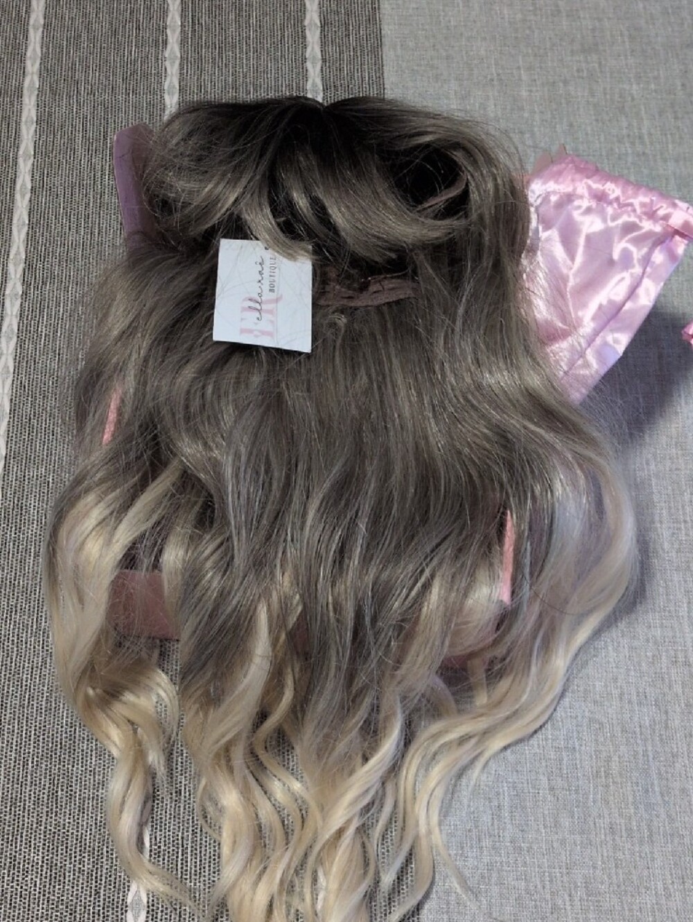 EllaRae Marcia Wig Ombre Silver and Blonde Long Wavy Wig with Bangs |